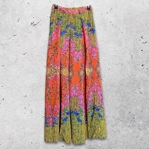Banjul‎ Pants Boho Elastic Waist Pull-On Floral Print Multicolor Women’s S